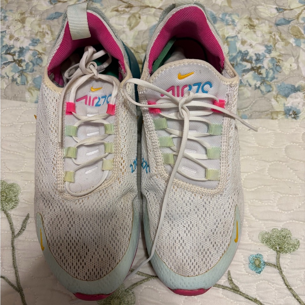 Nike Women's White and Pink Air Sneakers